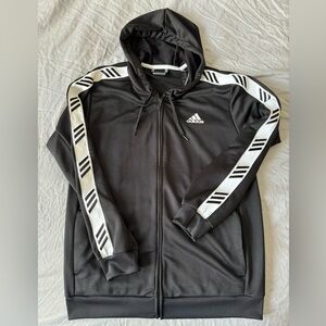 ADIDAS DQ0784 Pro Madness Basketball Club Black Zip Hoodie Track Jacket Mens L